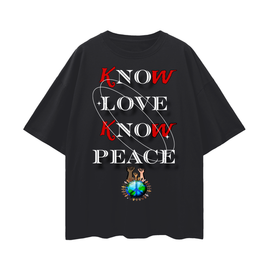 Oversize Deep Drop Shoulder Tee - kNOw Love kNOw Peace