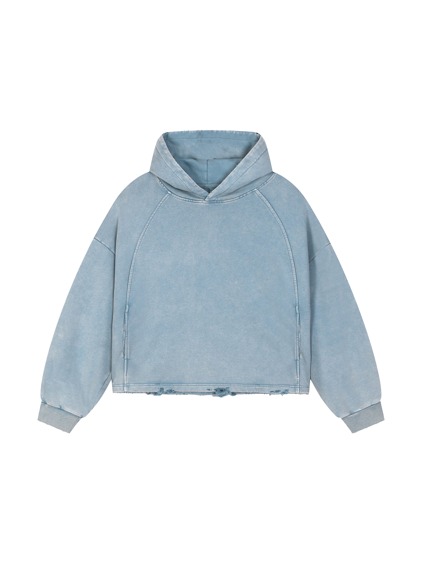 Vintage Washed Frayed-Hem Hoodie "REVELATION 1:14: